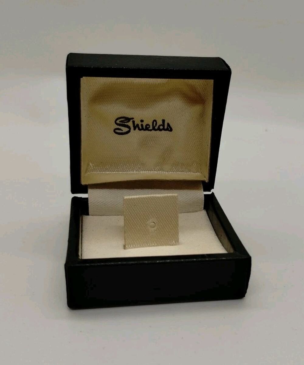 Small Shields Pin/Brooch Presentation Box - Faux Black Leather